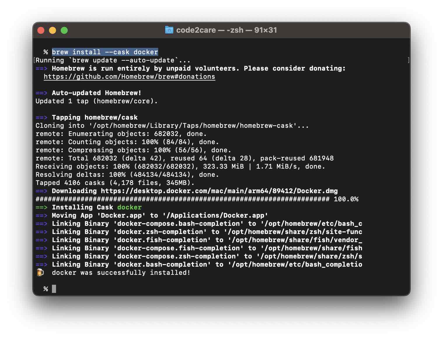 How to install Docker Desktop on Mac using Homebrew